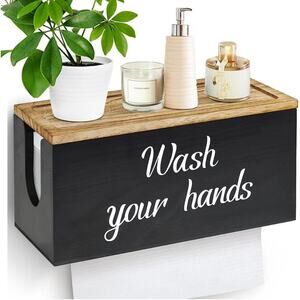 Rustic Farmhouse Wood Paper Towel Dispenser Wall Mount